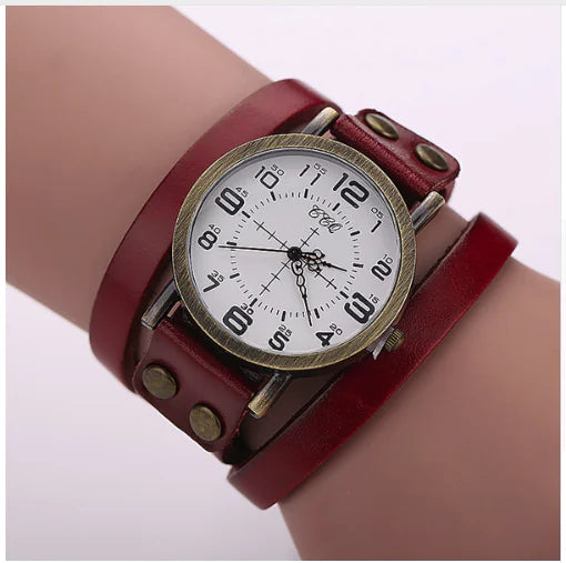Reloj de Cuarzo de Cuero Vintage