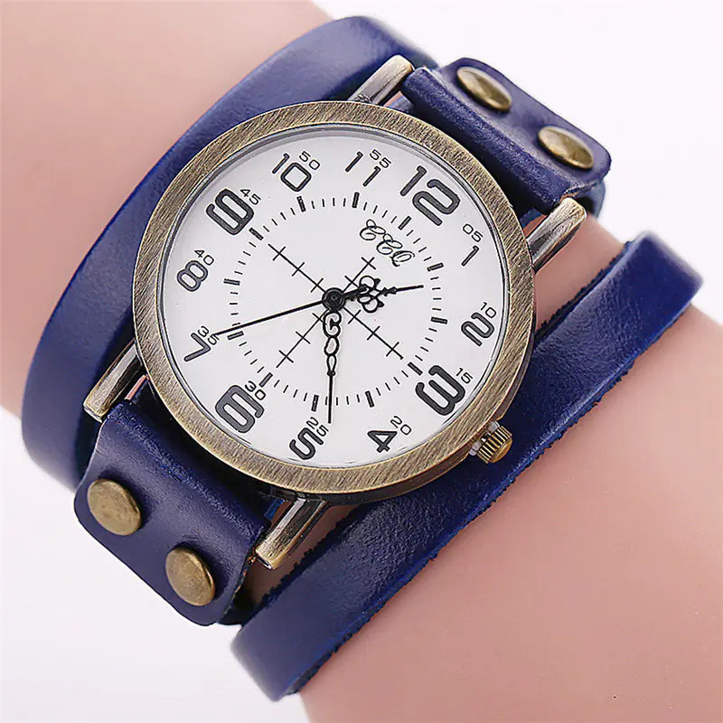Reloj de Cuarzo de Cuero Vintage