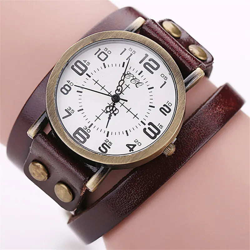 Reloj de Cuarzo de Cuero Vintage