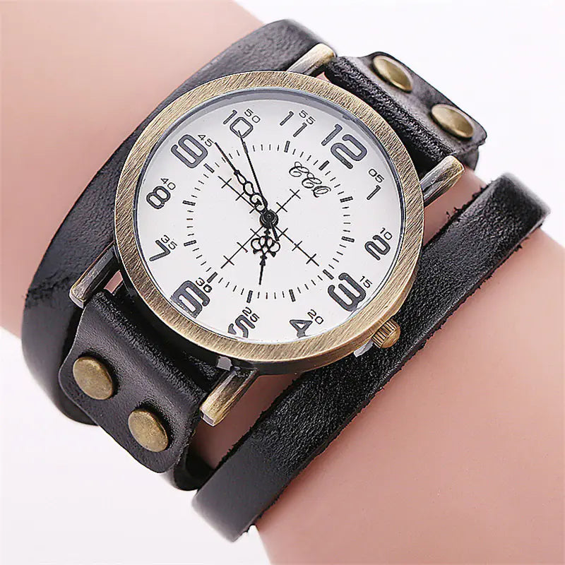 Reloj de Cuarzo de Cuero Vintage