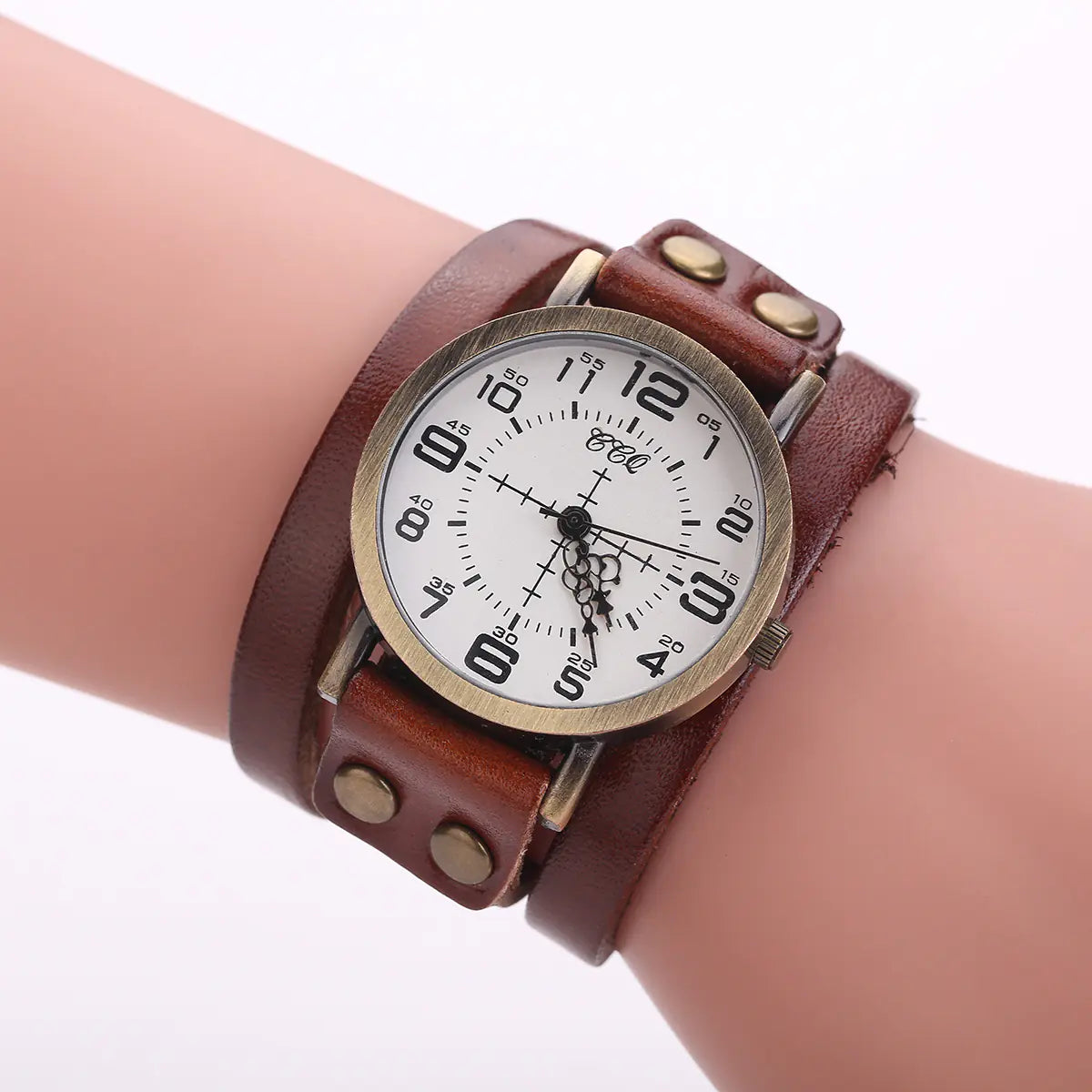 Reloj de Cuarzo de Cuero Vintage