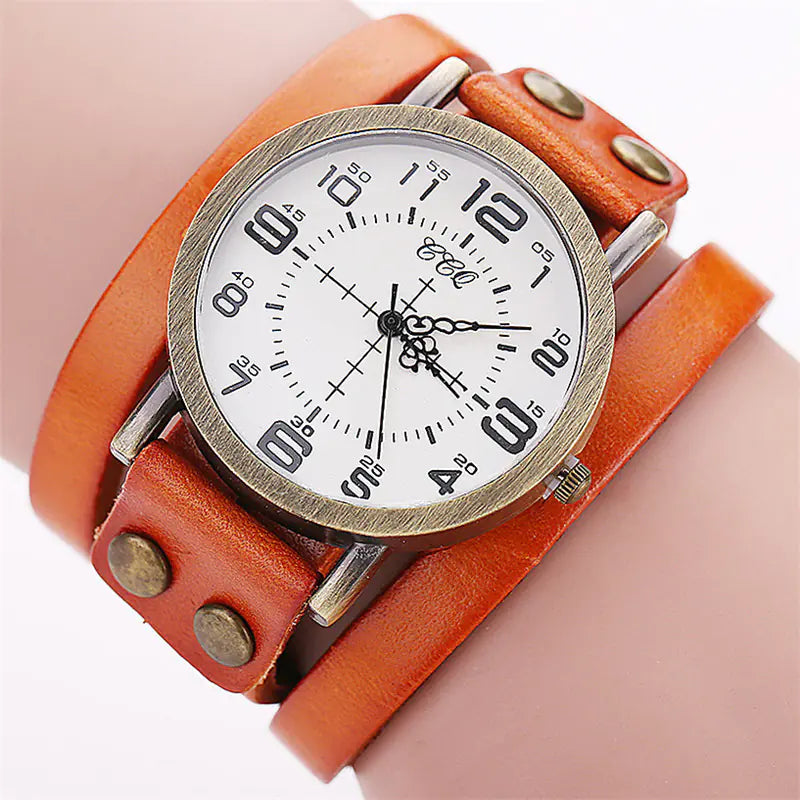 Reloj de Cuarzo de Cuero Vintage